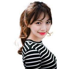 가발나라 여성용 묶음형 포니테일 부분가발 미디엄 웨이브 40cm, 내츄럴브라운, 1개