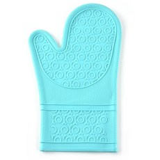 質感矽膠隔熱手套, 淺藍, 1個