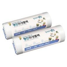 명진 쓰기편한 위생롤백 17 x 25 cm, 소(S), 2개, 200개입