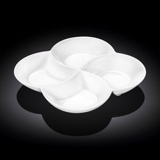 Wilmax Olivia Flower 4格分隔盤 22cm, 白色, 1個