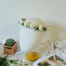 Artizy自助婚禮新娘派對假花花冠, 白色的