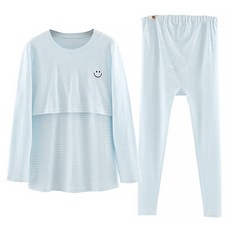 微笑條紋圓領兩件式孕婦裝