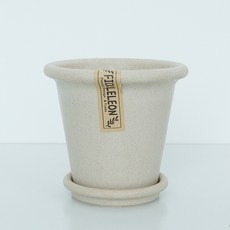 모리앤 우드스프라우트 화분 + 받침 세트, 크림베이지, 1개