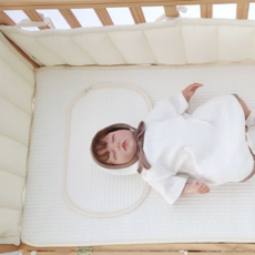 아이레빗 유아용 인견 줄누빔 양면 침대 패드, 아이보리, 1개