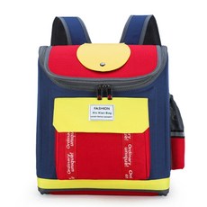 Blue Factory BF121時尚拼圖太空寵物後背包, 紅色 黃色