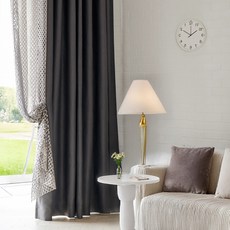 Miso Home Lumiel 四季記憶定型雞眼環式遮光窗簾 2入, 燃炭色