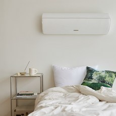 BEBEDECO 16支水洗棉彈性線條版型壁掛式冷氣機罩 三角形, 象牙白