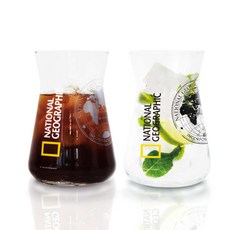 NATIONAL GEOGRAPHIC 國家地理 燒杯造型玻璃杯 2件組, 1組