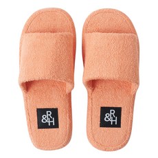 Room&Home 毛巾布開口式室內拖鞋, 珊瑚色, 1雙