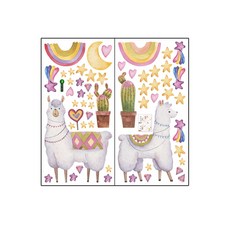아티홈 알파카 레인보우 벽 스티커, 혼합색상