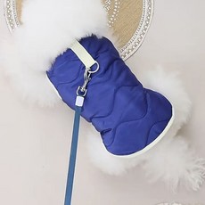 코코스튜디오 반려동물 심플 코코 제니 패딩 조끼, 블루, 1개