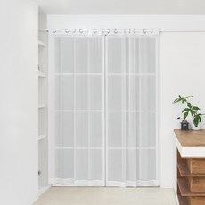 까사마루 쉬폰커튼 2p + 커튼봉 세트 아일렛형