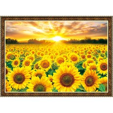 Toy&Puzzle 向日葵田 鑽石畫 畫框套組 PS-BS38-004, 混合色, 1套