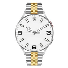 스페이스쉴드 스마트워치 메탈 스틸 밀리네즈루프 쥬빌레 스트랩 시계줄 밴드 44mm, 실버골드