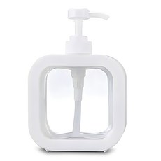 透明方形大容量給皂機 一般型 500毫升, 1個, 白色