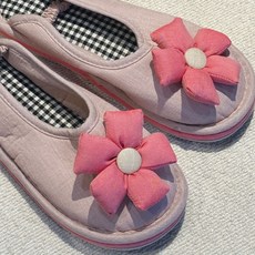 color match 女用三層氣墊防樓層噪音防滑室內襪套 管狀花卉, 粉紅色, 1套