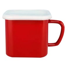 Today Living 電磁爐手柄方形琺瑯儲物鍋 1.45L + 蓋子組 R99746R, 紅色, 14cm, 1個