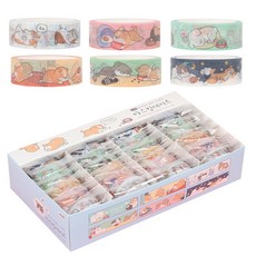 SSUEIM&CCLIM 遮蔽膠帶 15mm x 6m 6 種 x 4p 套組, 01 橙色、02 海軍藍、03 天藍色、04 粉色、05 米色、06 薄荷色, 1盒