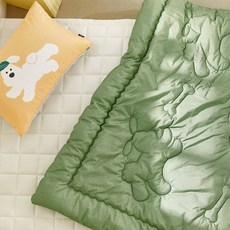 farfe 韓國製造 Puri 鋪棉被枕頭套床墊組, 綠色