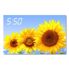 홈마인 캔버스 프린팅 액자 시리즈 LED 시계 해바라기 풍경 800 x 500 mm, 3