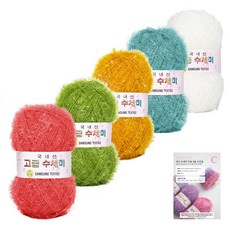 Yarna 高級豆沙包造型菜瓜布 80g x 5入 + C款織圖8種組合, Y1日升之月, 1套