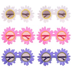 LivingDA 雛菊眼鏡 3款 2入, 白色、粉色、紫色, 1組