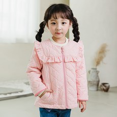 Lala Amang 女童櫻桃荷葉邊填充連帽外套