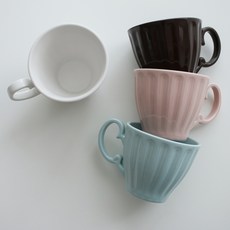 Elish馬克杯4件組 C 350ml, 白色 + 薄荷綠 + 棕色 + 粉紅色, 1套