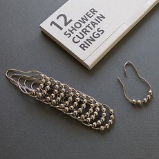 OneSevenNine 不鏽鋼浴簾環掛鉤 12入, 銀色系, 1組