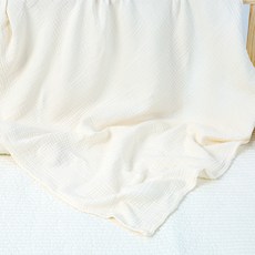 AiRabbit 嬰幼兒用三層純棉四季楊柳紗布毯, 象牙白
