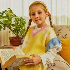 minidou 女童花朵針織背心