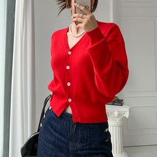 Tteugaejin 女款 彈性 簡約 基本 Levit 針織外套