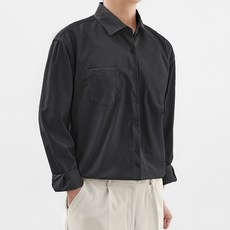 남성용 데일리 미니멀 포켓 오버핏 빅사이즈 링클프리 스판 셔츠 T2946