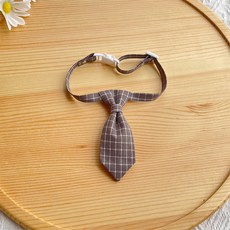 웨이비데이즈 반려동물 체크 미니 목줄 넥타이 W265-0256, 다크그레이(W265-0256DGR), 1개