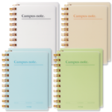 moong9 校園PP筆記本A6 4件套, 白色、橙色、藍色、綠色, 2套