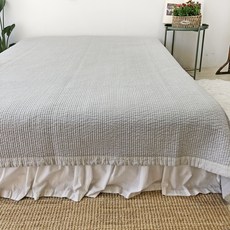 Nubile 線絎縫60支棉薄被兼薄墊, 灰色