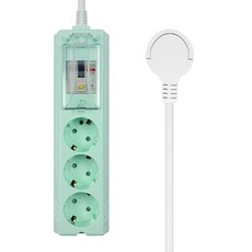 원스탑 제로갭 납작 슬림 고용량 누전차단 멀티탭 3구 50cm, 파스텔민트, 1개, 2m