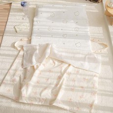 FORMONGDE 生物水洗高密度純棉夏季嬰兒皺褶毯, 小兔呀