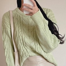 Ramir 女款馬卡龍色麻花圓領針織衫