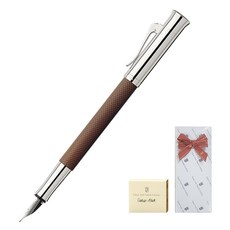 GRAF VON FABER-CASTELL Giroche Cognac噴泉筆 +墨盒 +禮品盒套組, 棕色, EF