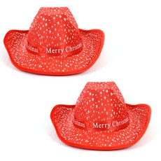 PARTYHAE 星星圖案聖誕牛仔帽, 2個, 混合顏色