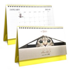 2021년 탁상용 고양이 펫달력 2p, 혼합색상