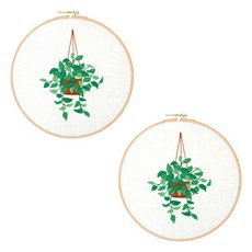 Enasu 初學者植物簡易刺繡 DIY 套組, 2套, 4