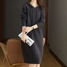 포플러앤씨 리케 후드 니트 원피스 빅사이즈 포함