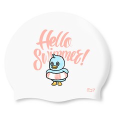 sd7 成人矽膠泳帽 哈囉夏日 泳圈 斯達奇 SGL-CA443, 1個, 白色