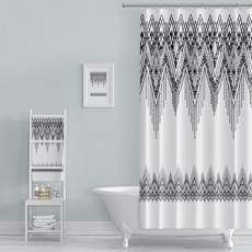 아티홈 기하학 패턴 욕실 샤워커튼 + 커튼고리 세트, TYPE11, 1세트