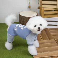 PASTEL PET 寵物拼色腳印連身衣, 1個, 藍色