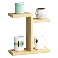조이앤조이 선반 머그컵 컵걸이 수납대 4칸, 베이지, 1개