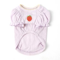 I Love Pet 草莓領波浪狗狗衣服, 紫色