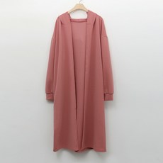 biggirlstory 女款連帽開襟長版針織外套